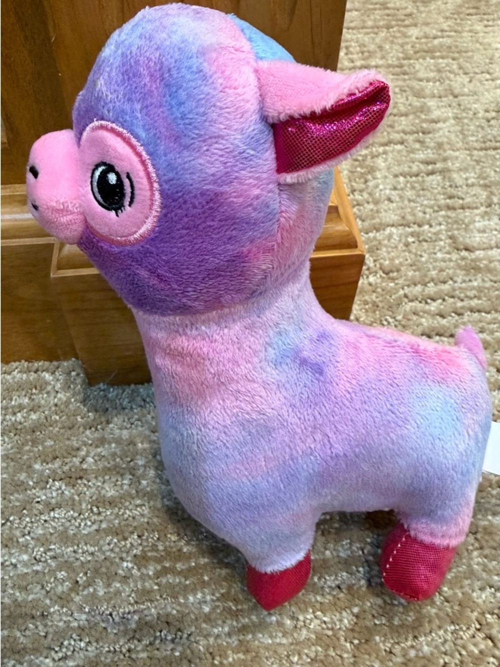 Plush Multicolor Pink & Purple Llama Toy for Kids